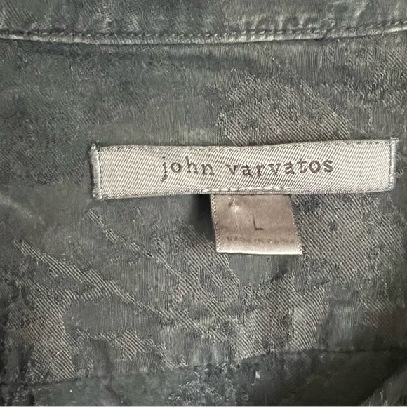 John Varvatos Jacquard Black Floral Shirt Size L MSRP:$298 - Picture 4 of 4